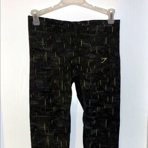Gymshark leggings black/lime size small